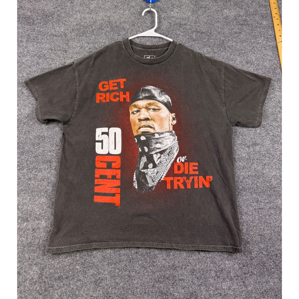 50 Cent Get Rich or Die Tryin Mens Large T-Shirt Black In Da Club Graphic Tee